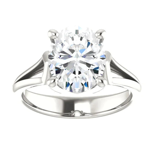 5 Carati Ovale Anello Di Vero Diamante