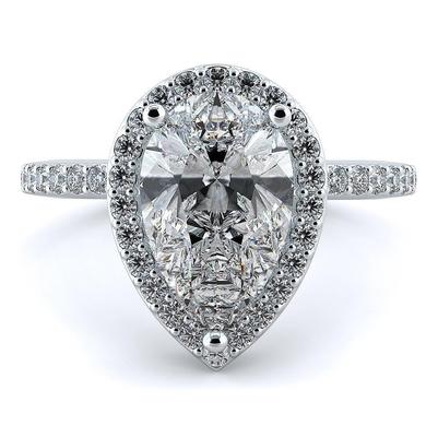 5 Carati Pera Genuino Diamante Anello Gioielli In Oro Bianco