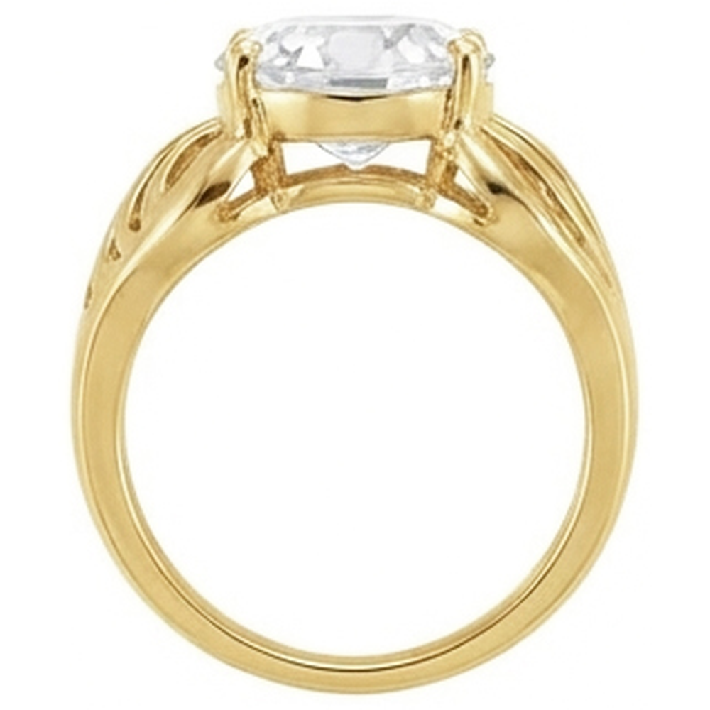 Anello Solitario Oro Giallo 14K con Brillante – vista profilo