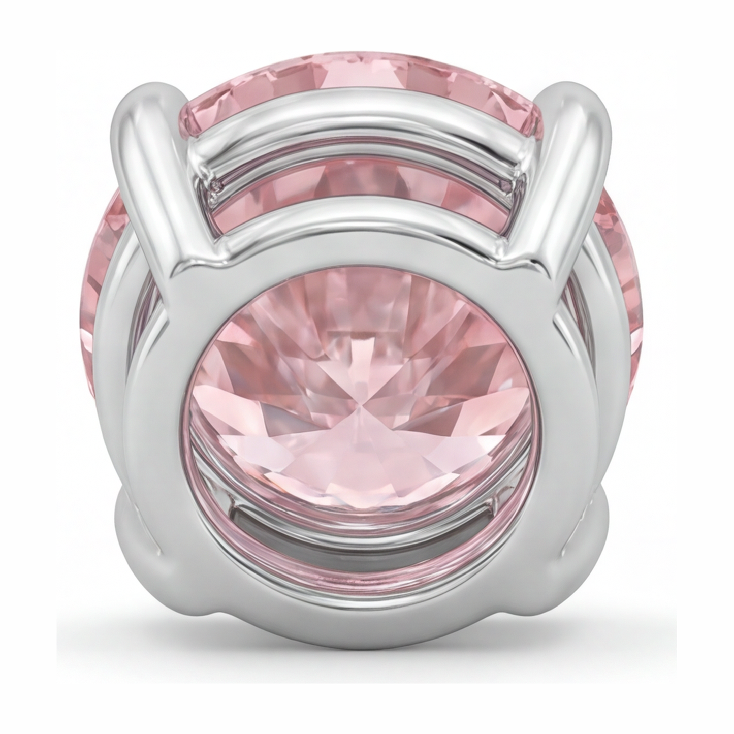 Collana con Pendente Solitario con Diamante Rosa da Laboratorio Taglio Rotondo da 5 Carati in Oro Bianco 14K