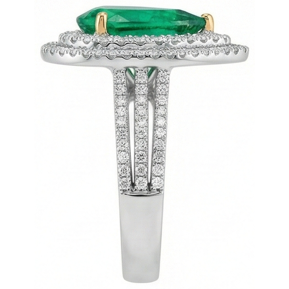 vero pear diamante 5carati anello su bianco