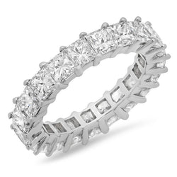 5.25 Carati Principessa Naturale Diamante Eternity Fascia Oro Bianco 14K