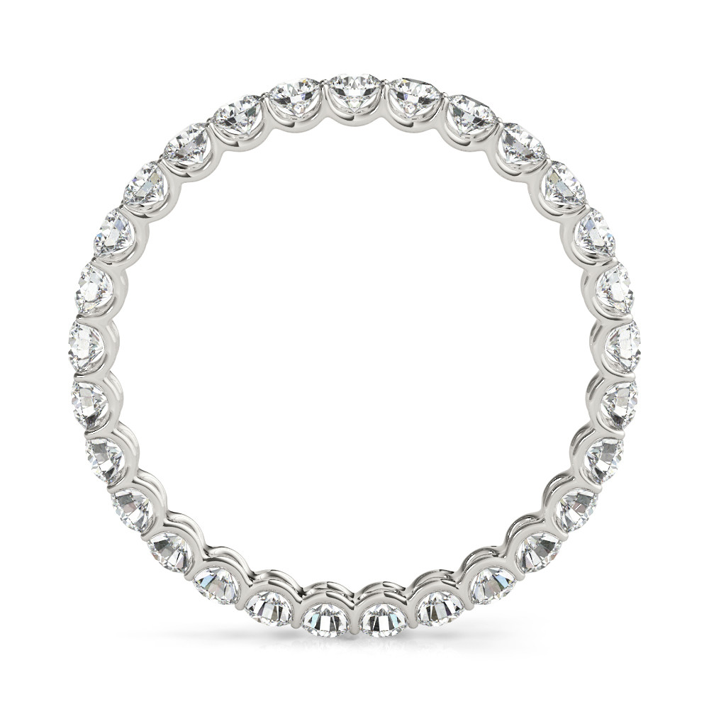 Diamante Taglio Rotondo Eternity Band in Oro Bianco 14K – vista frontale