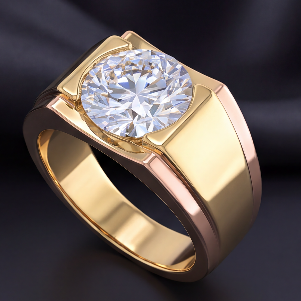 Anello da uomo con diamanti da 5 carati