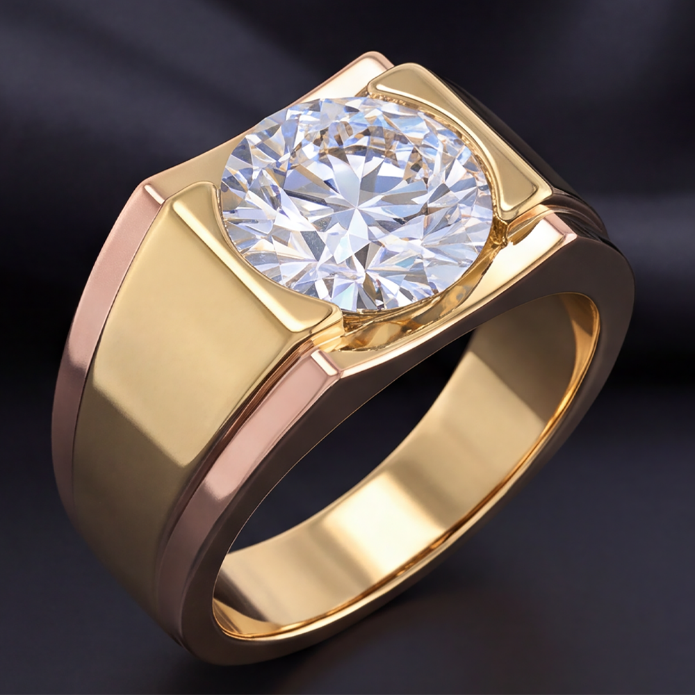Anello da uomo con diamanti da 5 carati