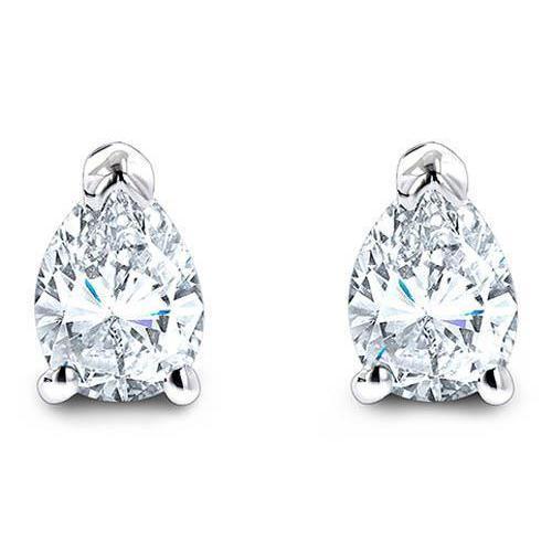 5 Carati Naturale Diamond Stud Solitaire Earring Big Prong Set Taglio A Pera