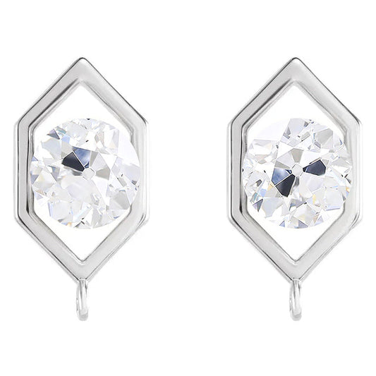 Diamante Orecchini 2,50 carati Oro Bianco 14K – vista principale