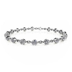 5 Ct. Bracciale Tennis Con Genuino Diamanti Scintillanti Rotondi Oro Bianco 14K