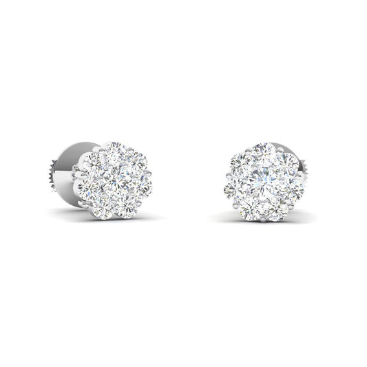 5.20 Carati Orecchino Aureola Con Vero Diamante Rotondo Scintillante Da Donna