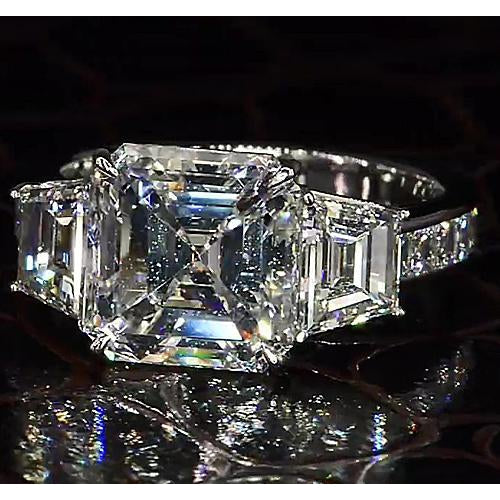 6 Carati Anello Vero Diamante Asscher