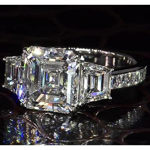 6 Carati Anello Vero Diamante Asscher