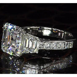 6 Carati Anello Vero Diamante Asscher