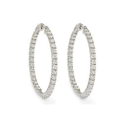 6.50 Carati. Orecchini A Cerchio Da Donna Con Naturale Diamanti Scintillanti Taglio Brillante Oro