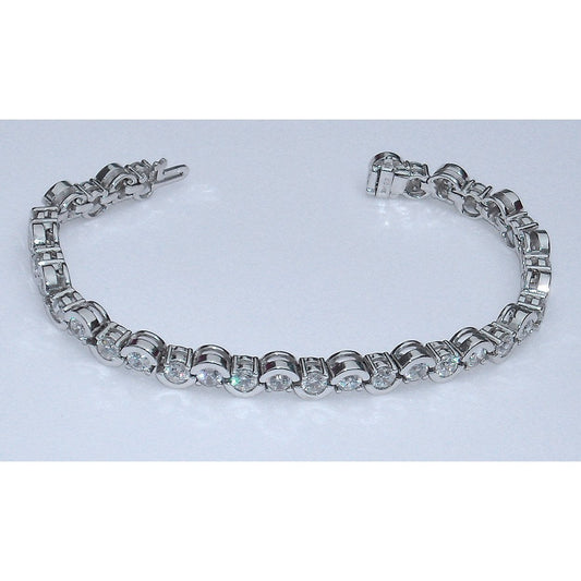 6.80 Carati Braccialetto Di Naturale Diamanti Tennis Gioielli Stile Antico