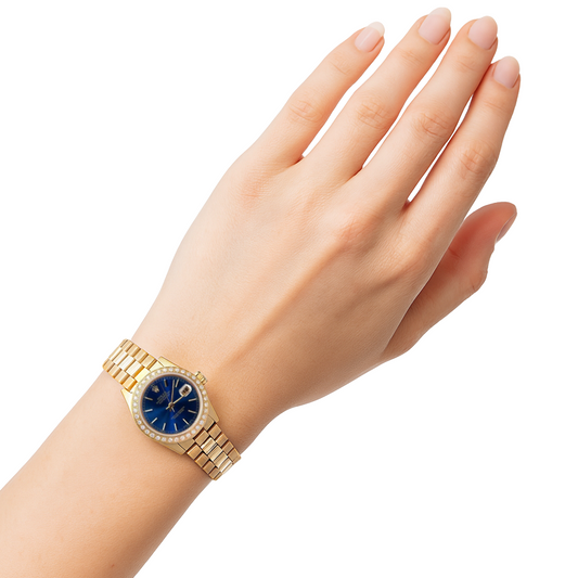 Lunetta con diamanti Rolex Datejust Orologio da donna stile presidenziale oro
