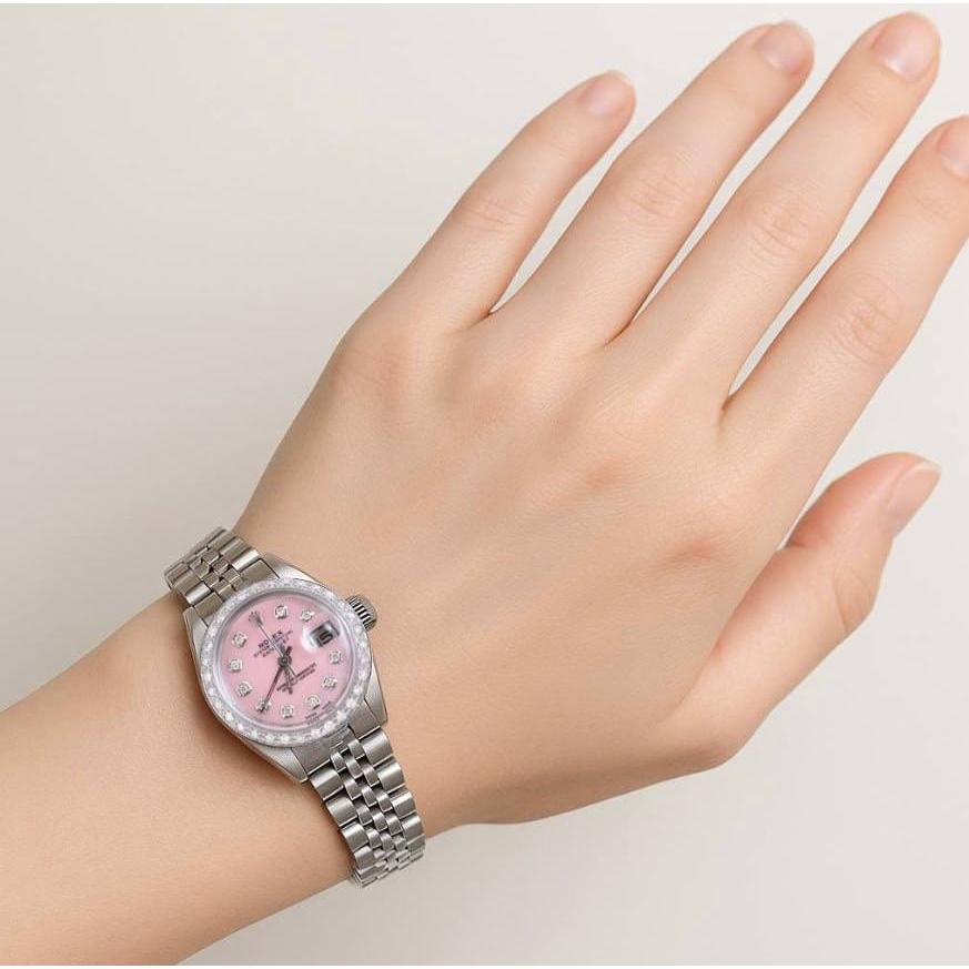 Orologio Rolex Datejust in acciaio inossidabile Bracciale giubileo Quadrante con diamanti Lunetta Donna