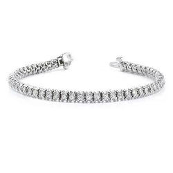 6 Carati Taglio rotondo Vero Diamanti Bracciale Tennis Oro Bianco 14K Prong Set