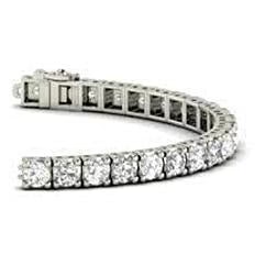 6 Carati Vero Diamante Splendido Taglio rotondo Bracciale Tennis Oro Bianco Gioielli