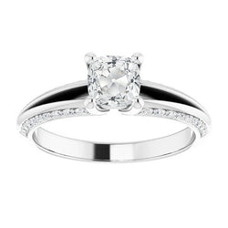 Gambo Diviso Diamante Fine Anello Solitario con Accenti 3 carati