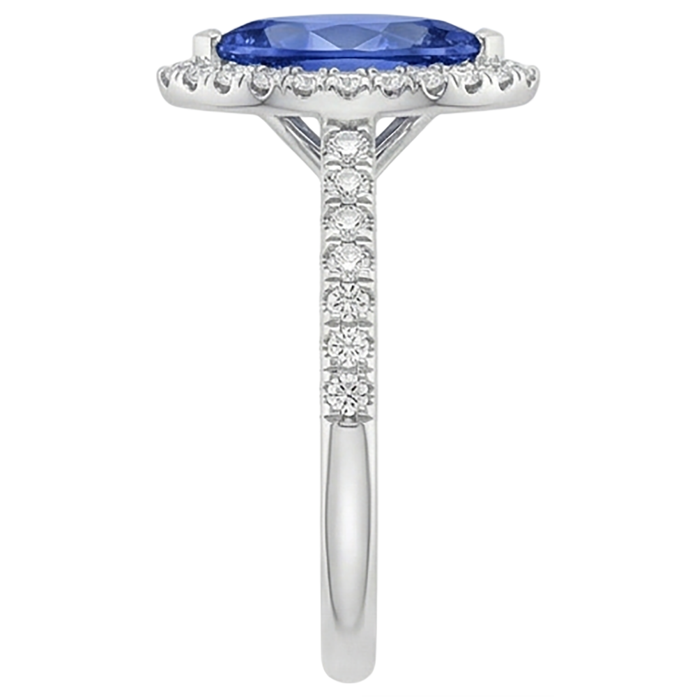 vero marquise tanzanite 7.25carati anello su bianco
