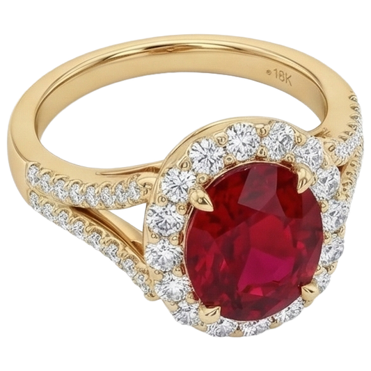 vero oval diamante 7.25carati anello angolo laterale