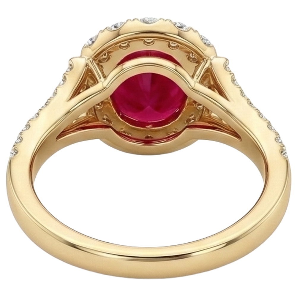 vero oval diamante 7.25carati anello su bianco