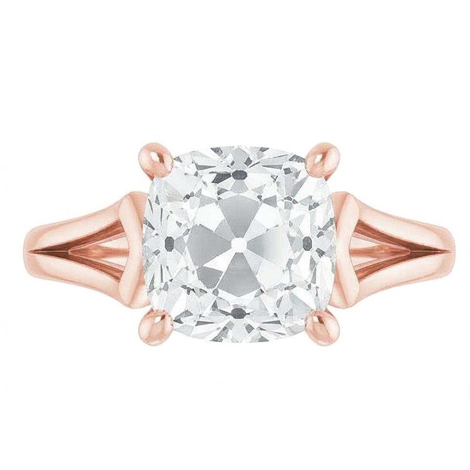 Diamante Fine Solitario di Fidanzamento – vista frontale
