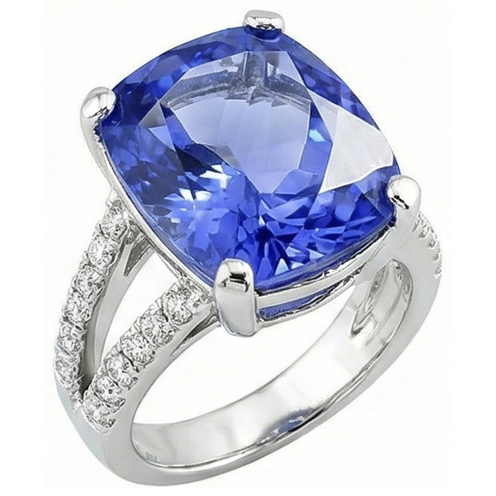 7 Ct Zaffiro Anello