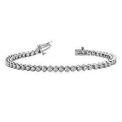 7.05 Carati Prong Set Taglio Rotondo Vero Diamond Bracciale Tennis White Gold