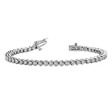 7.05 Carati Prong Set Taglio Rotondo Vero Diamond Bracciale Tennis White Gold