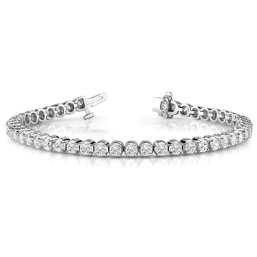 7.40 Carati Taglio Rotondo Vero Diamante Bracciale Tennis WG 14K