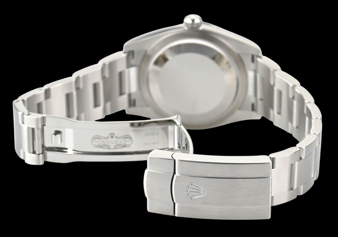 Rolex Ostrica perpetua 31 mm orologio da donna in acciaio con quadrante luminoso color salmone