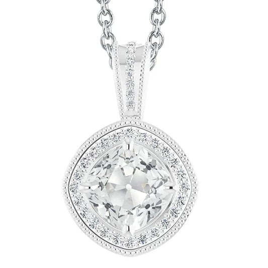 Diamante Fine Pendente a Goccia 5-carati Oro 14 Carati Bianco – vista principale