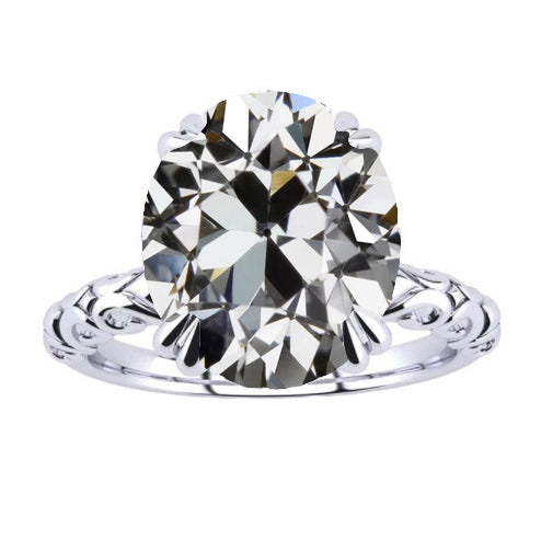 Anello Monopietra Oro Bianco 14K con Diamante Fine – vista principale