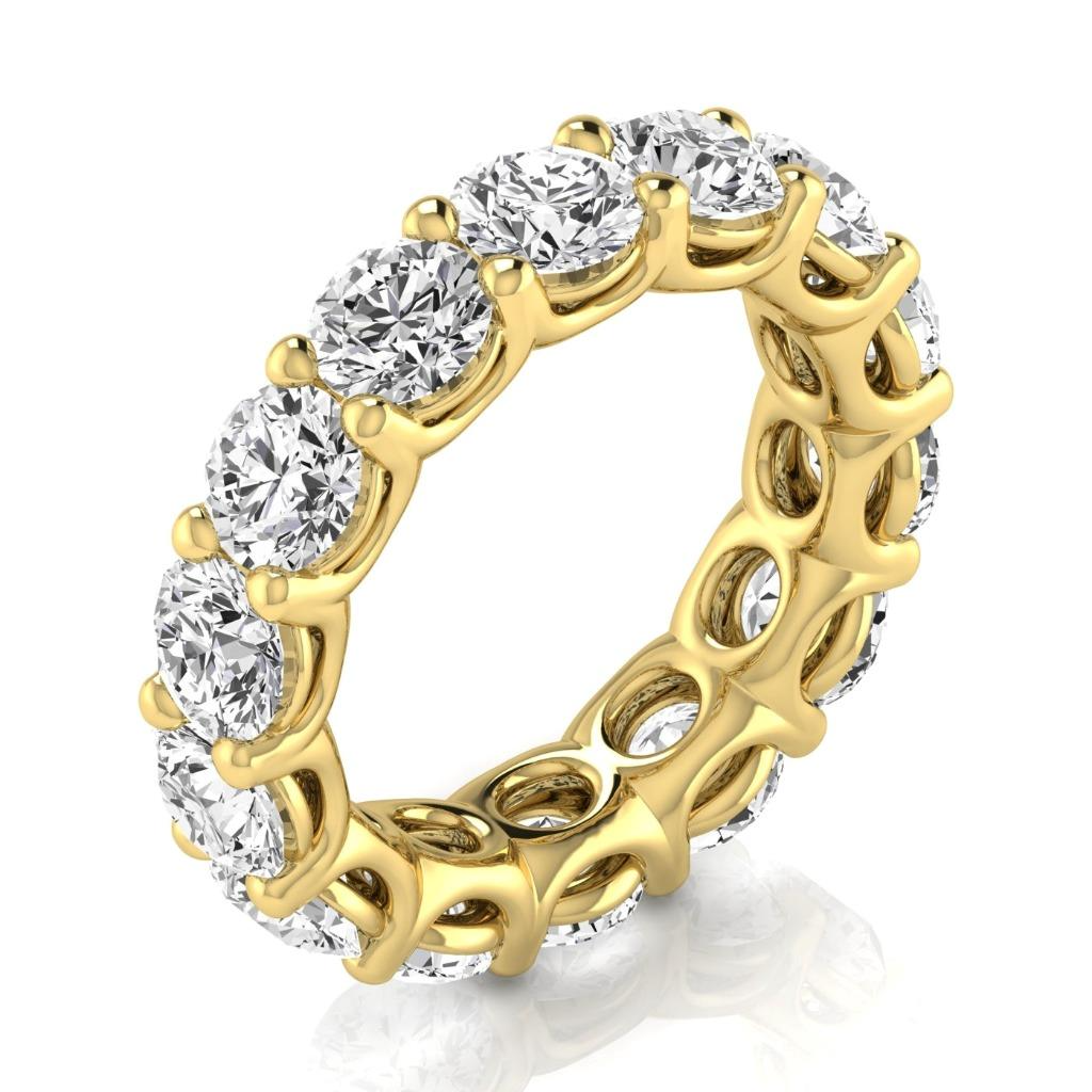 Taglio Brillante Diamante Fine anello in Oro Giallo 14K – vista principale