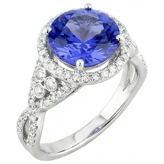 vero round diamante 8.01carati anello angolo laterale