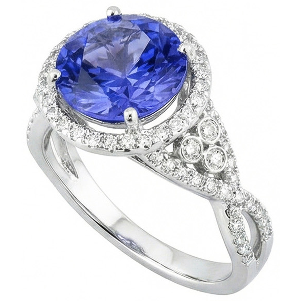 vero round diamante 8.01carati anello dettaglio ravvicinato