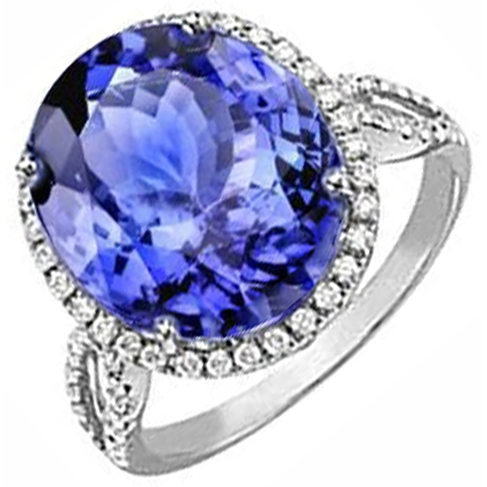 vero round tanzanite 8.65carati fede eternity vista dall'alto