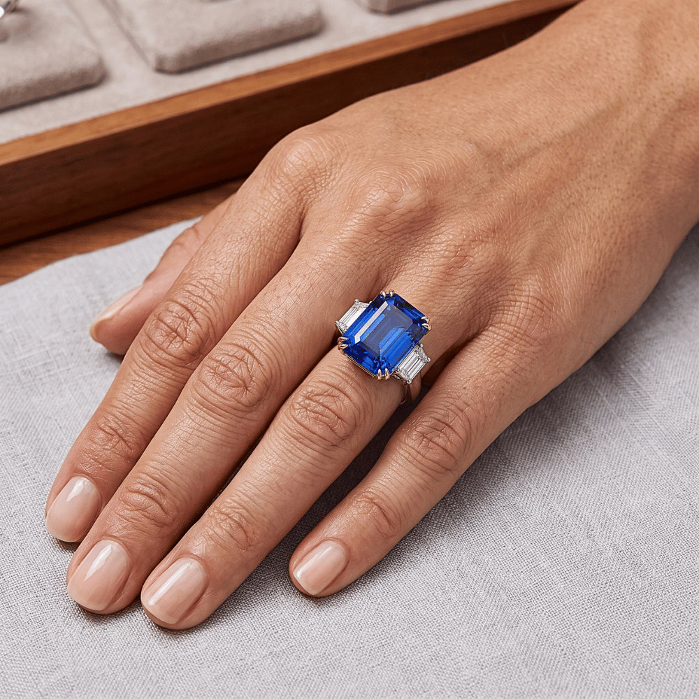 8 Carati Blu Zaffiro Anello