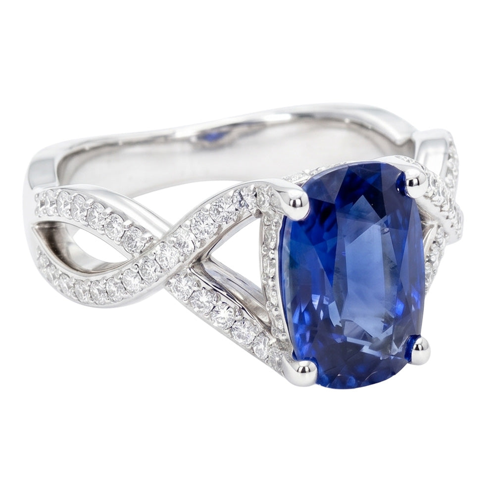 8 Carati Zaffiro Anello di Fidanzamento