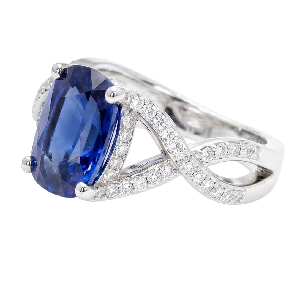 8 Carati Zaffiro Anello di Fidanzamento