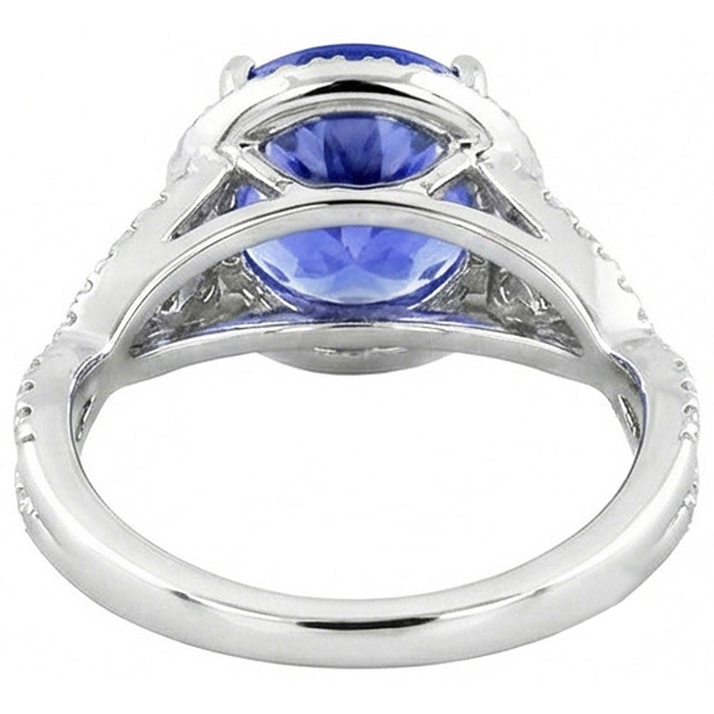 vero round diamante 8.01carati anello vista di profilo