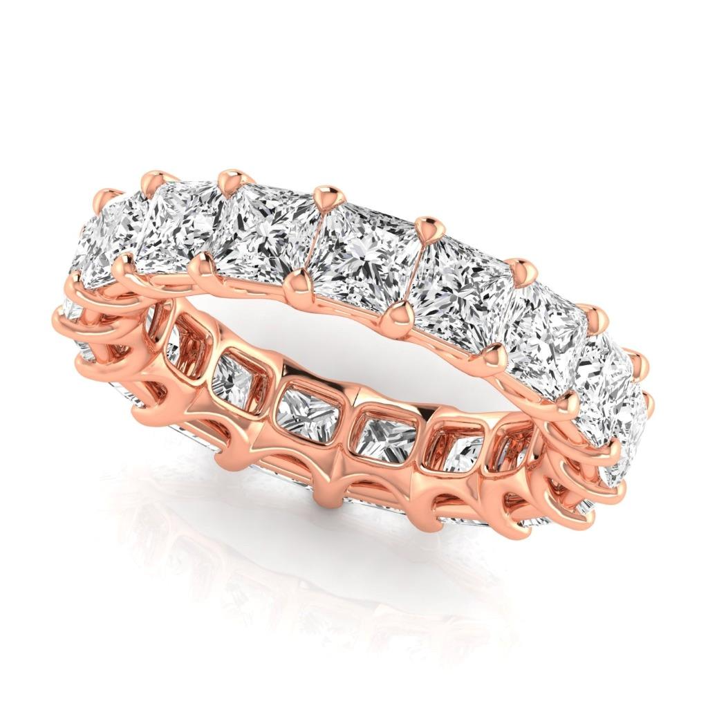 Eternity Band Oro Rosa 14K con Diamante Fine – vista laterale