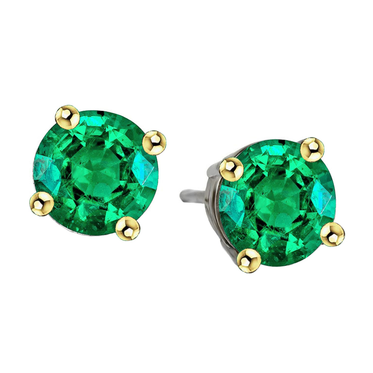 Taglio Brillante Smeraldo Fine anello in Oro 14 Carati Bicolore – vista principale