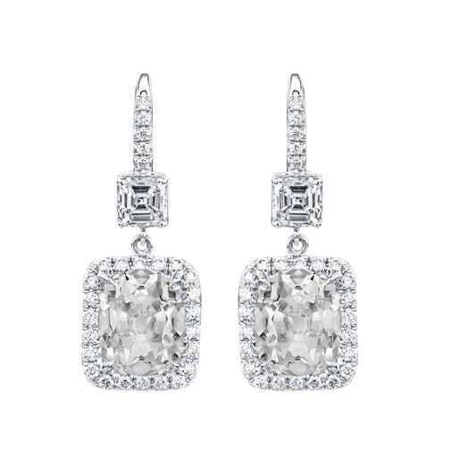 Diamante Fine Orecchini Pendenti 2-carati Oro Bianco 14K – vista principale