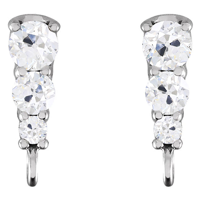 Diamante Orecchini 1,50 carati Oro 14 Carati Bianco – vista principale