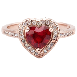 8,50 carati rosso rubino AAA con anello di diamanti in oro rosa 14K