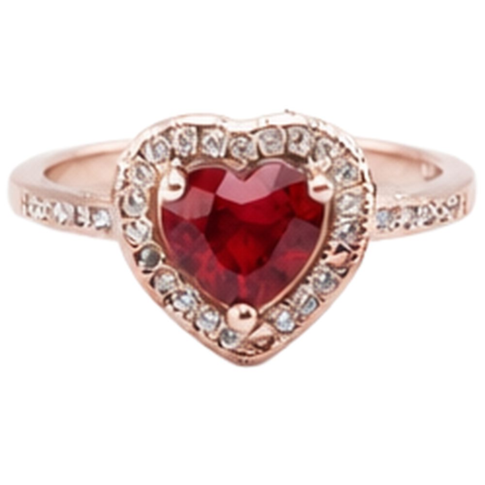 8,50 carati rosso rubino AAA con anello di diamanti in oro rosa 14K