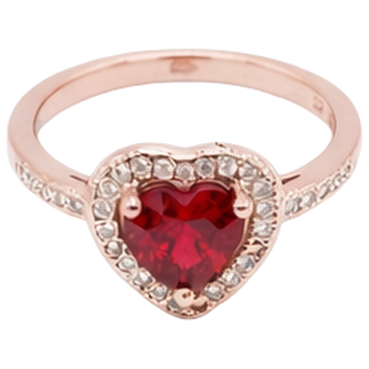 8,50 carati rosso rubino AAA con anello di diamanti in oro rosa 14K