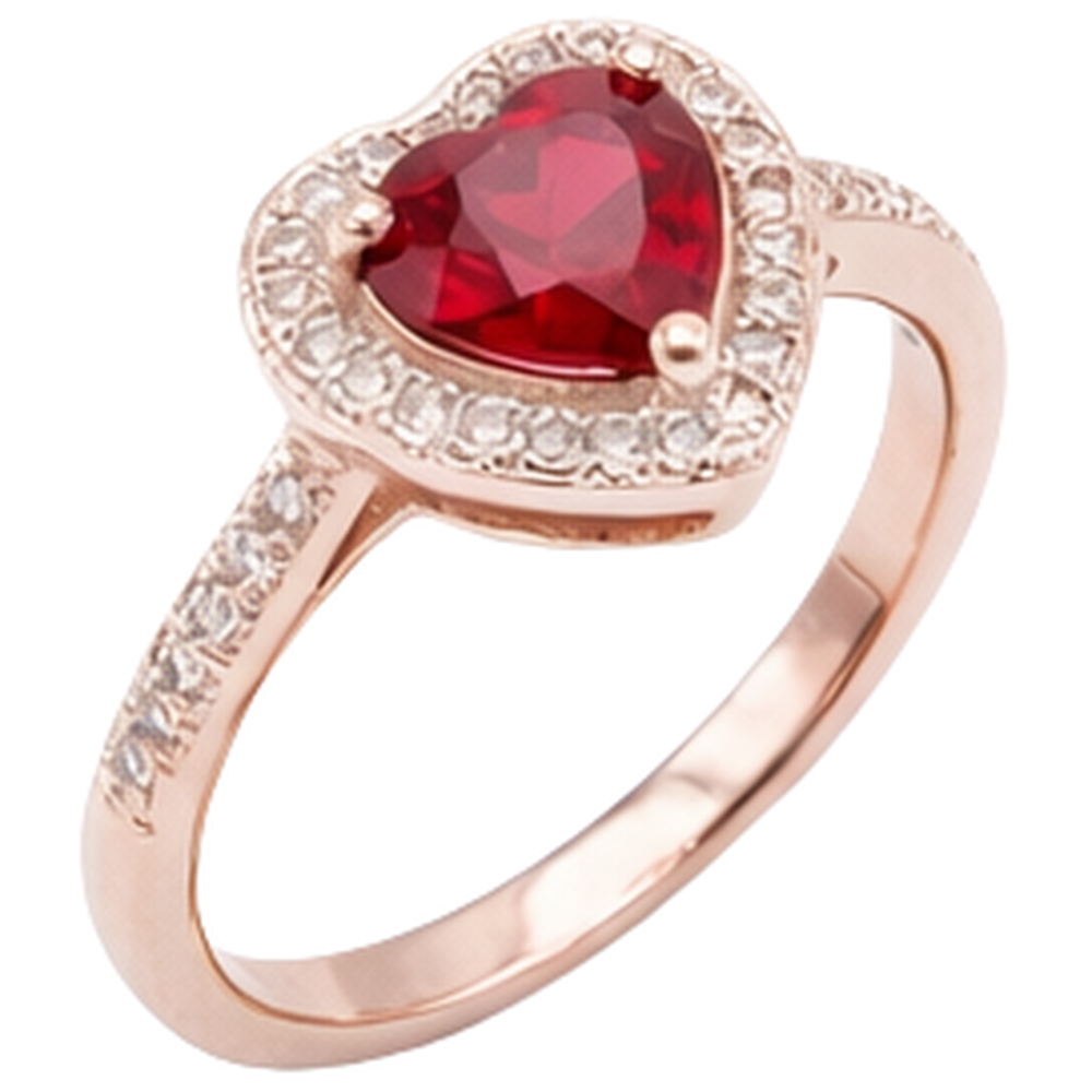 8,50 carati rosso rubino AAA con anello di diamanti in oro rosa 14K